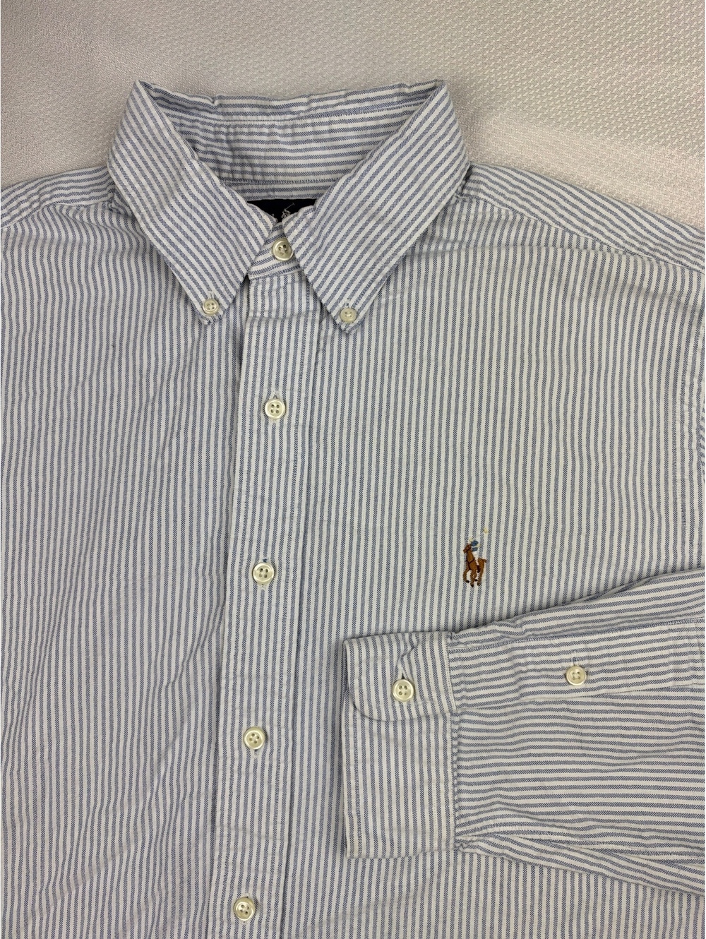 Ralph Lauren 100% Cotton Long Sleeve Button Down Polo Shirt Dress Shirt Large